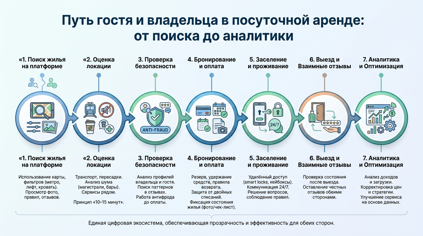 Путь гостя и владельца в посуточной аренде